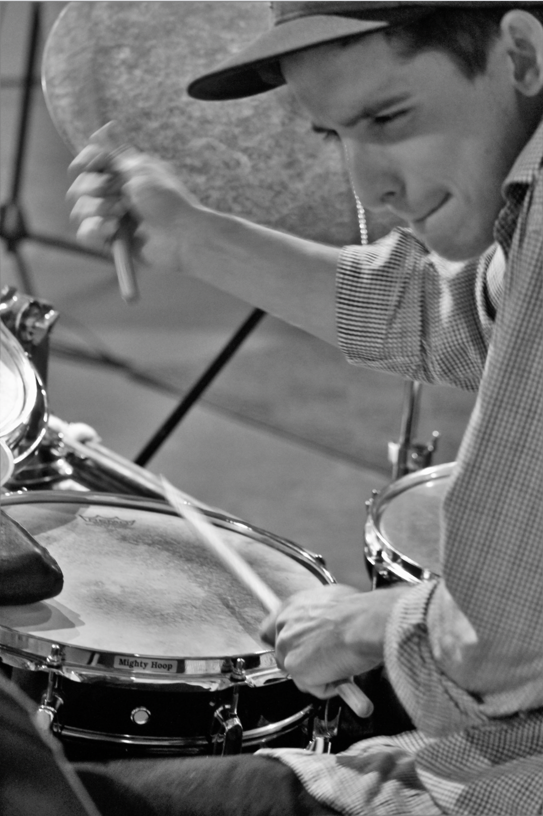 zander playing drums